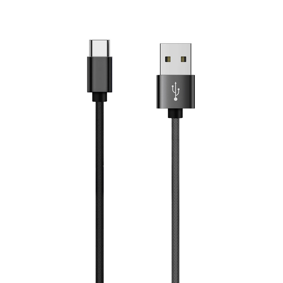 (Anti-Tangle) USB Type-C Braided Charging Cable (1m) - Black